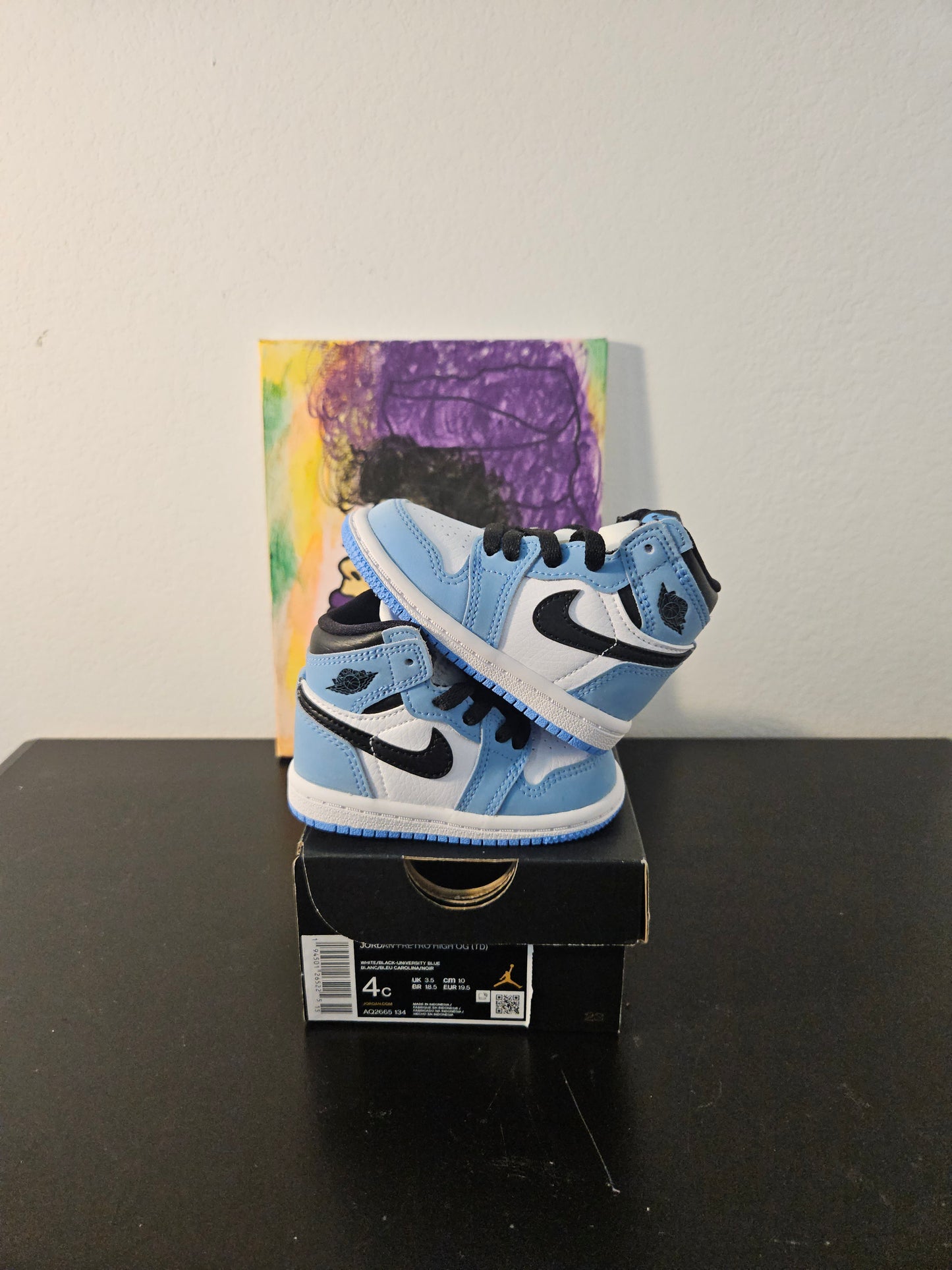 Size 4c - Kids University Blue Jordan 1's