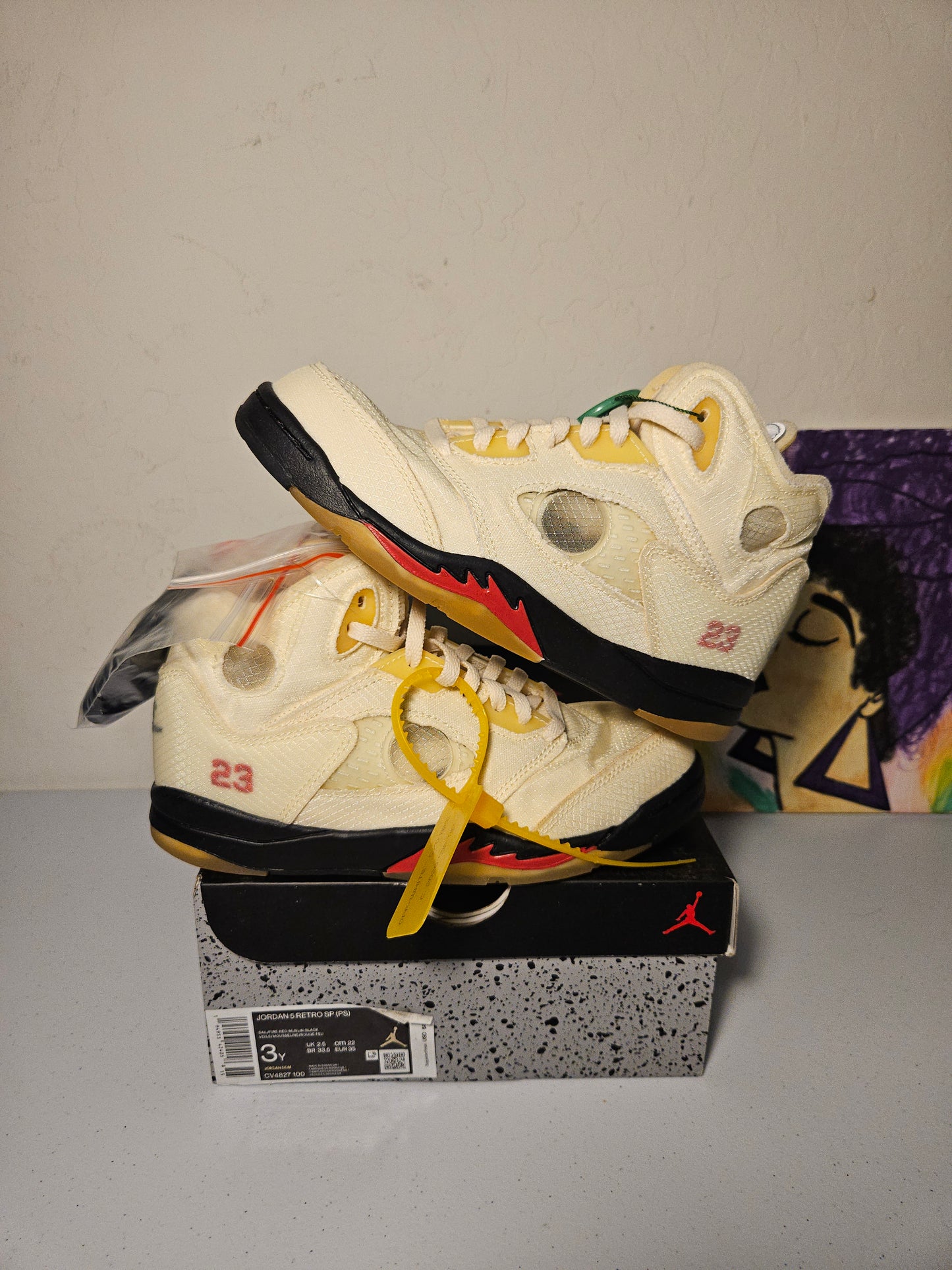 Size 3y - Kids Off White Jordan 5's