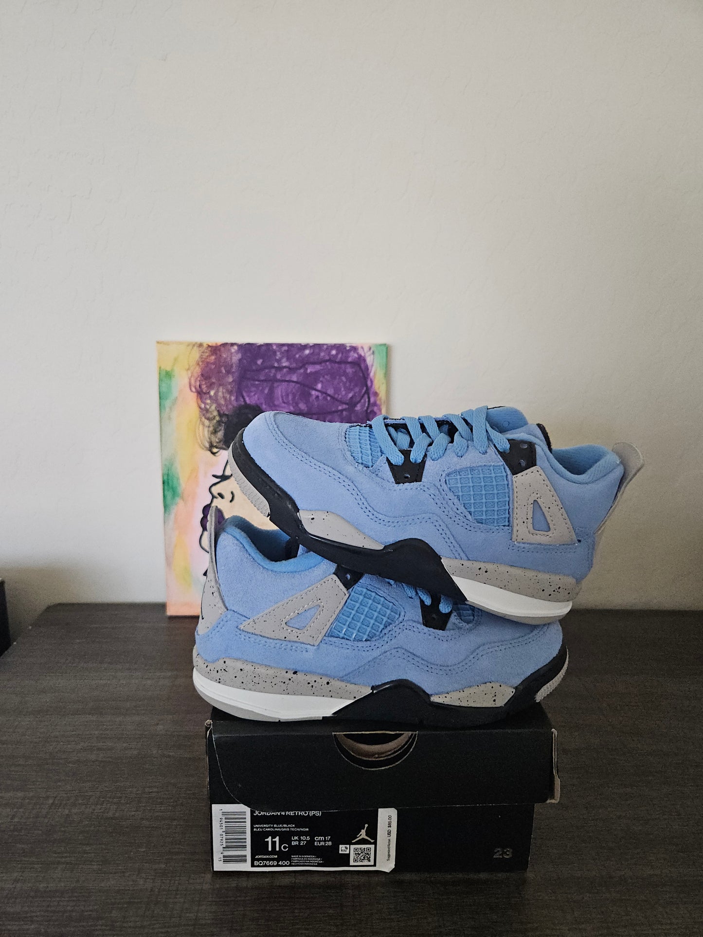 Size 11c - Kids Uni Blue Jordan 4's