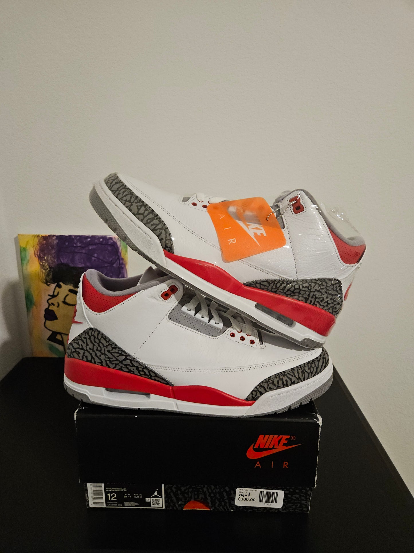 Size 12 - Fire Red Jordan 3's