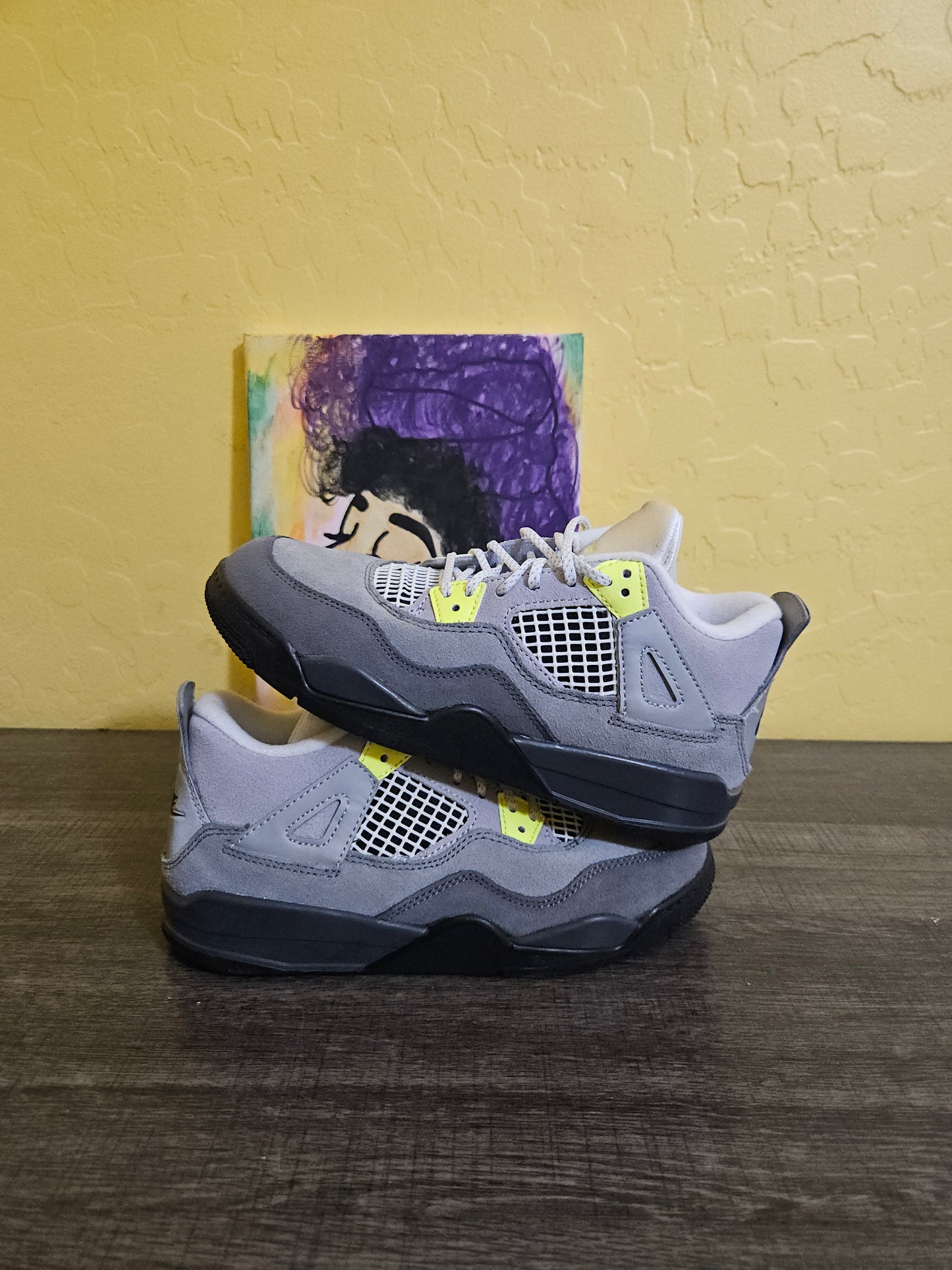 Size 2y - Kids Neon Jordan 4's