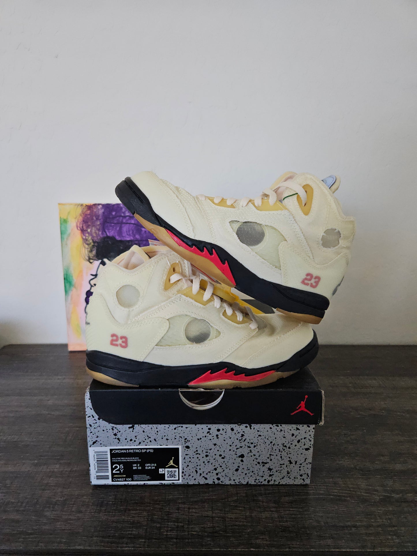Size 2.5y - Kids Off White Jordan 5's