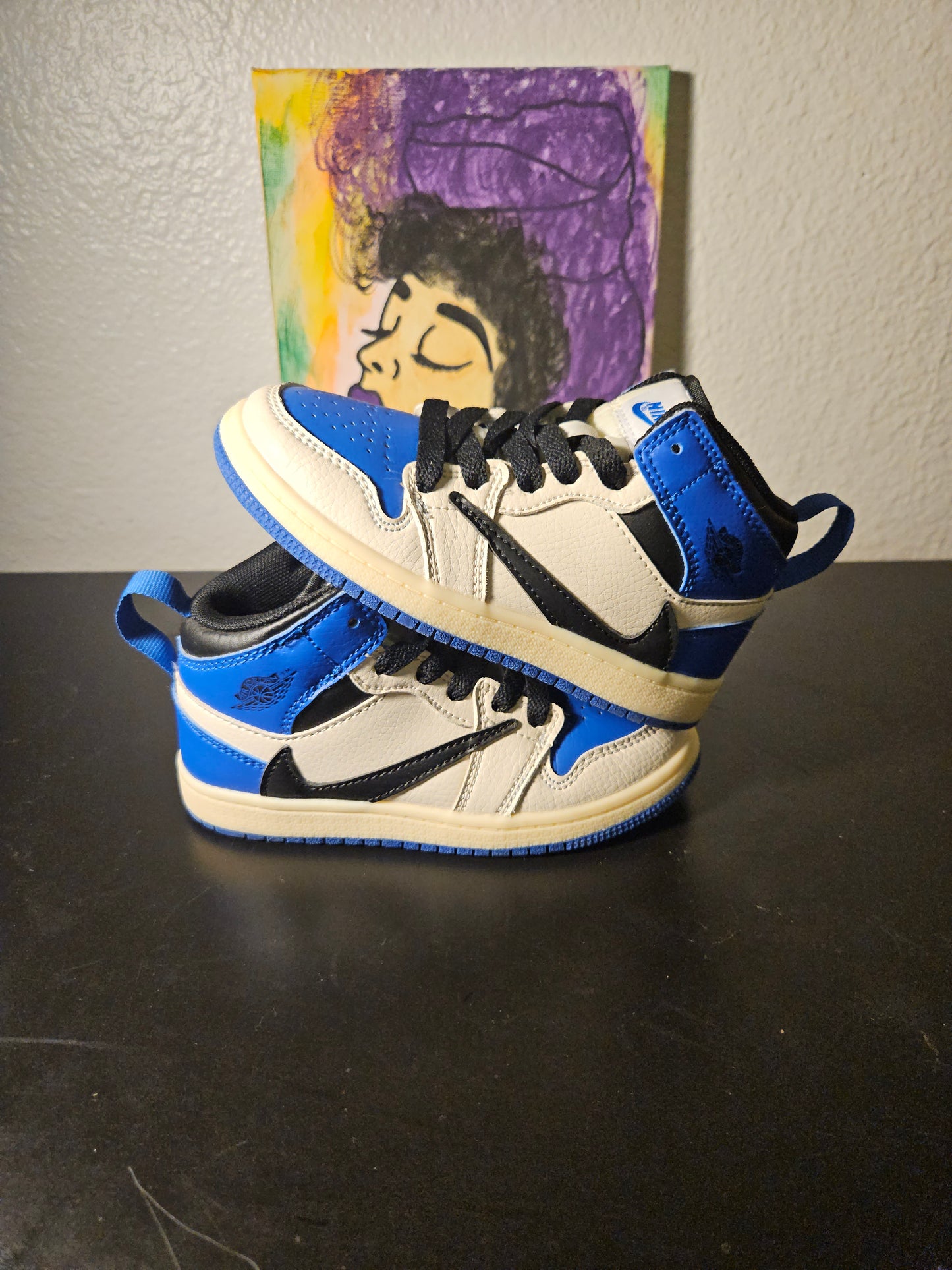 Size 11c - Used Kids Custom Nike Travis Scott's