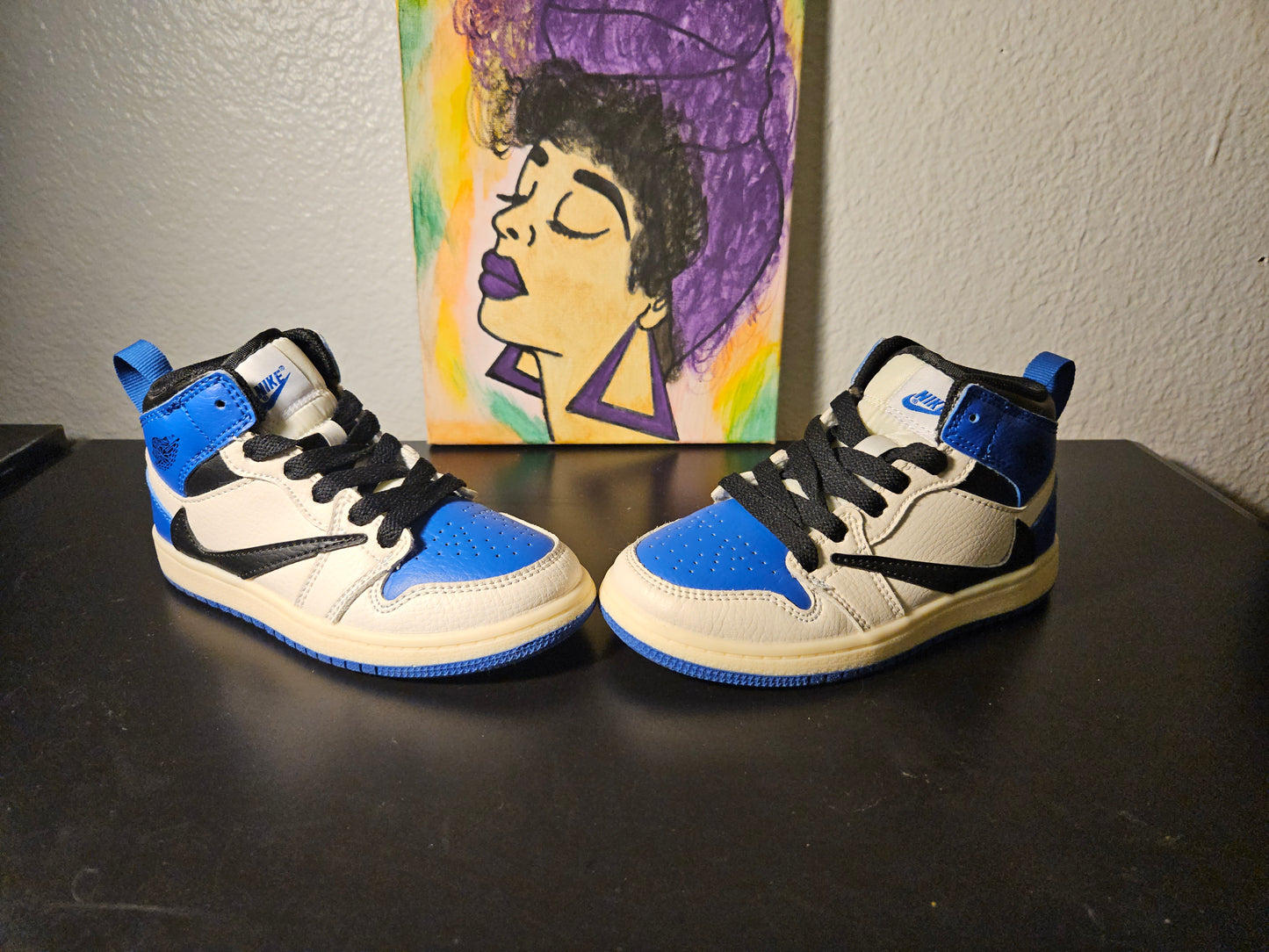 Size 11c - Used Kids Custom Nike Travis Scott's