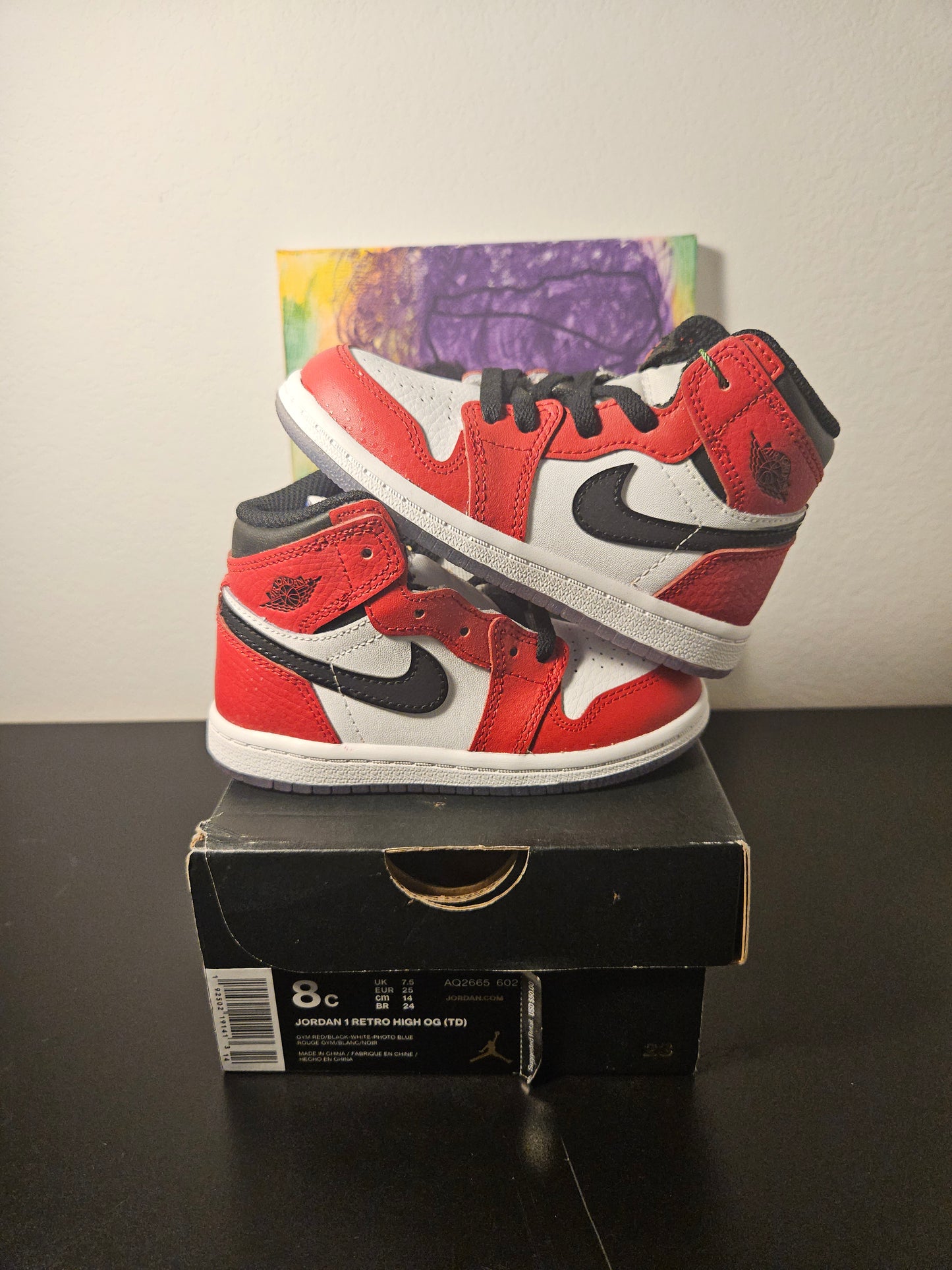 Size 8c - Spiderman Jordan 1's