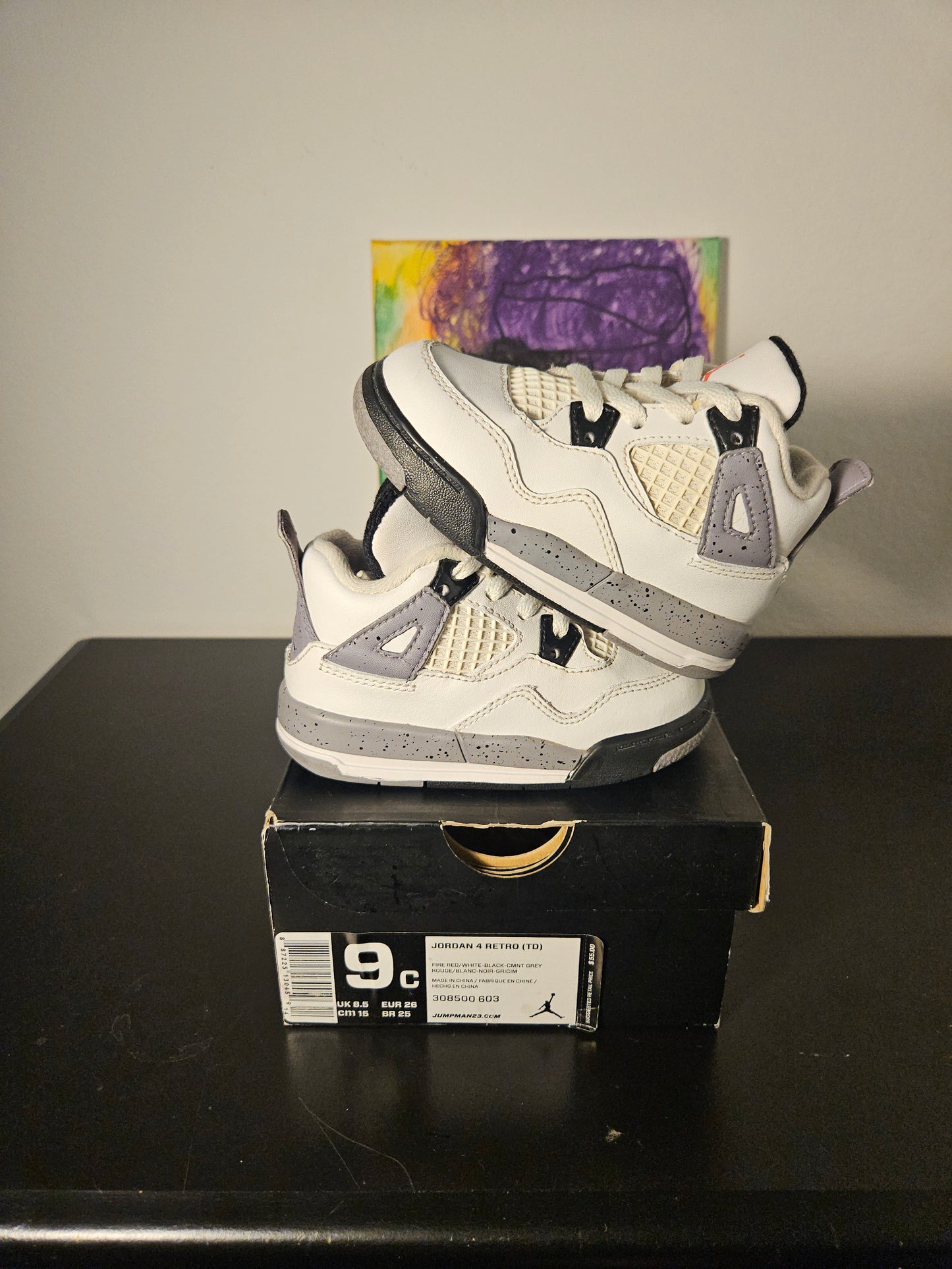 Size 6c - Used Kids Cement Jordan 4's