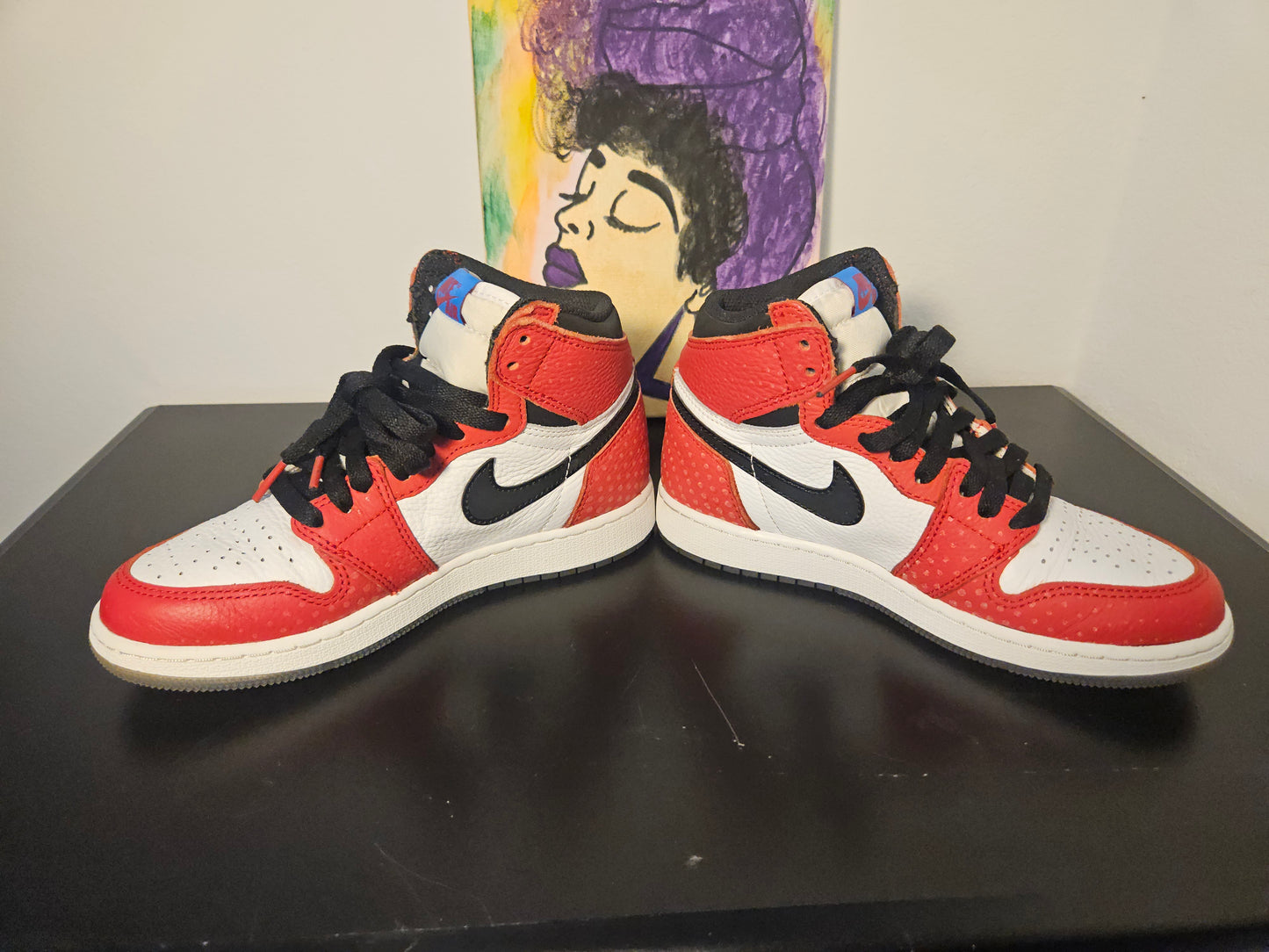 Size 4y - Kids Spiderman Jordan 1's