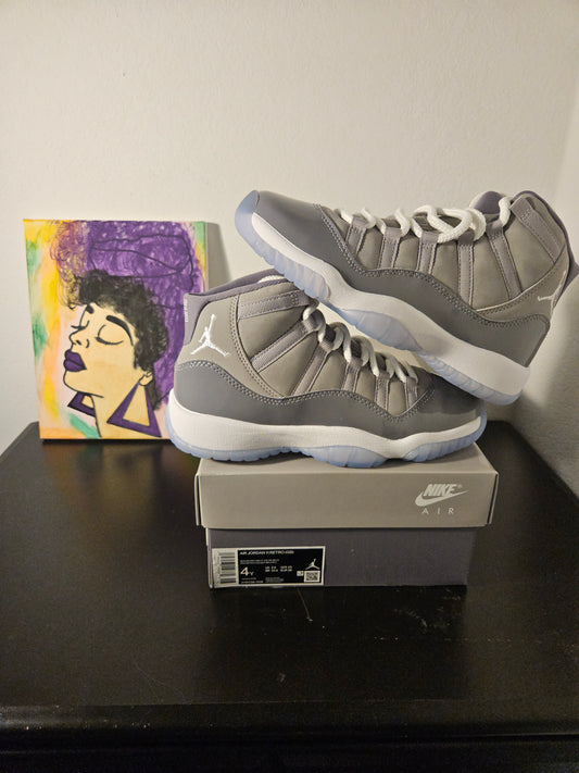 Size 4y - Youth Cool Grey Jordan 11's