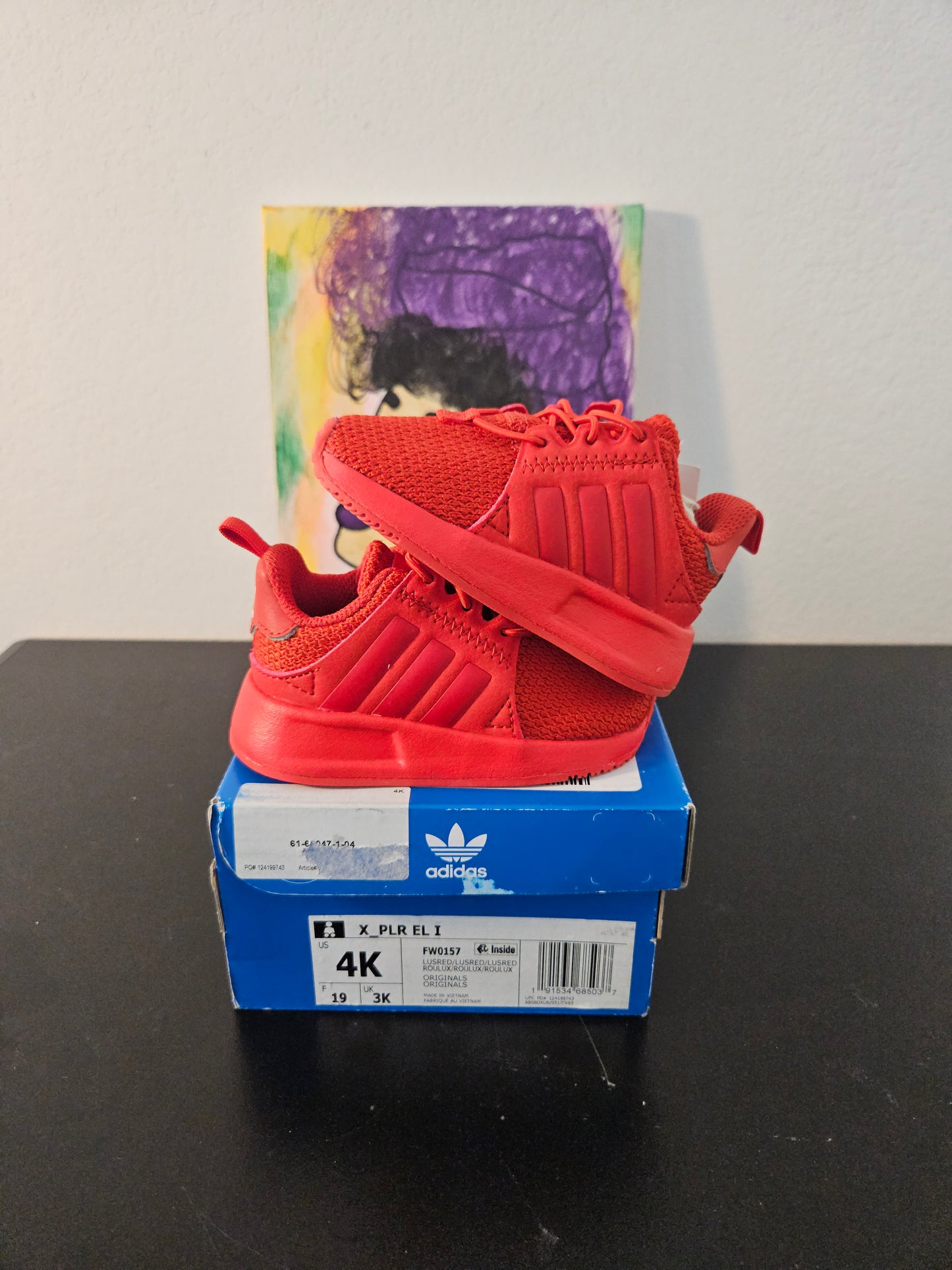 Size 4c - Kids Adidas All Red