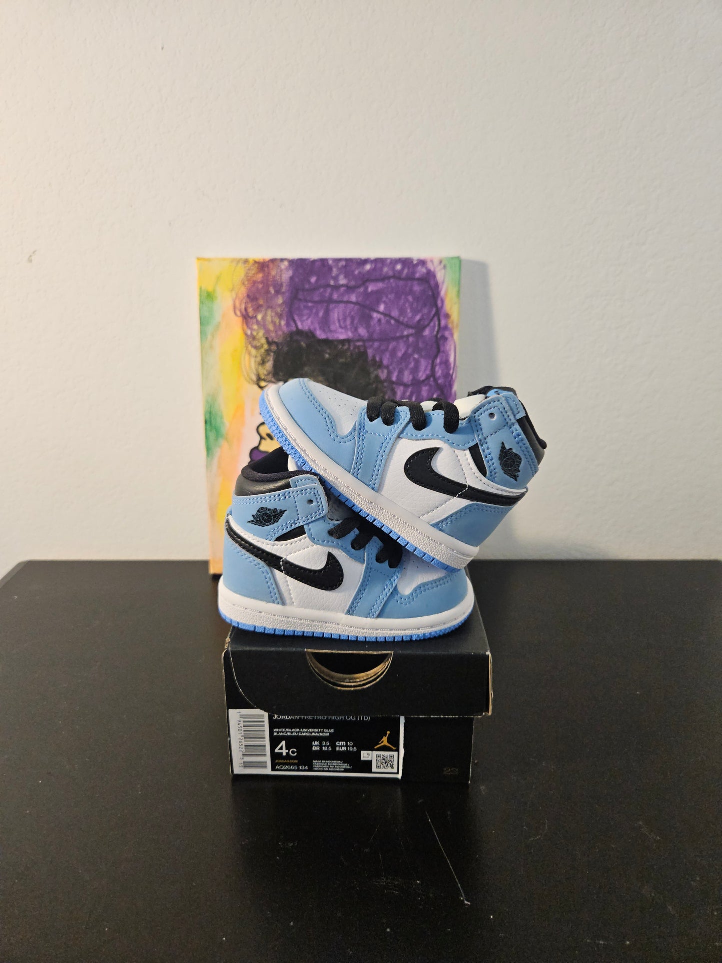 Size 4c - Kids University Blue Jordan 1's