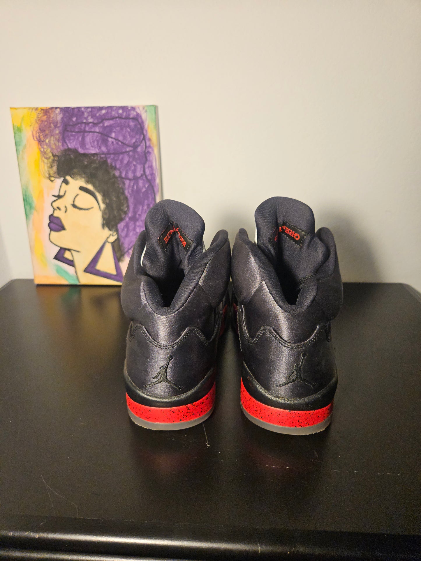 Size 8 - Used Mens Bred Satin Jordan 5's