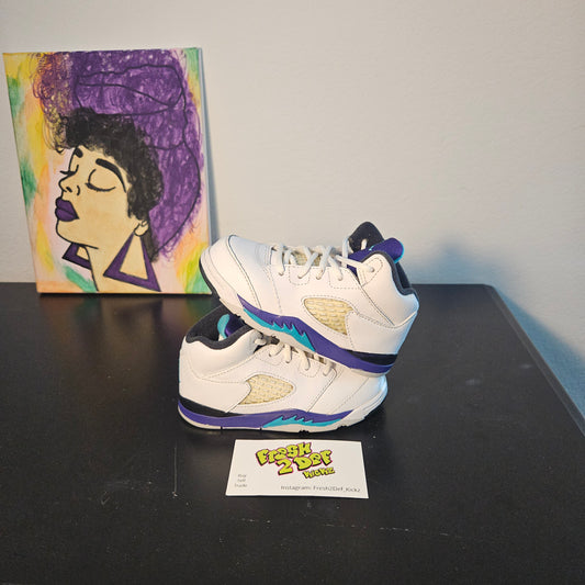 Size 7c - Kids Grape Jordan 5's