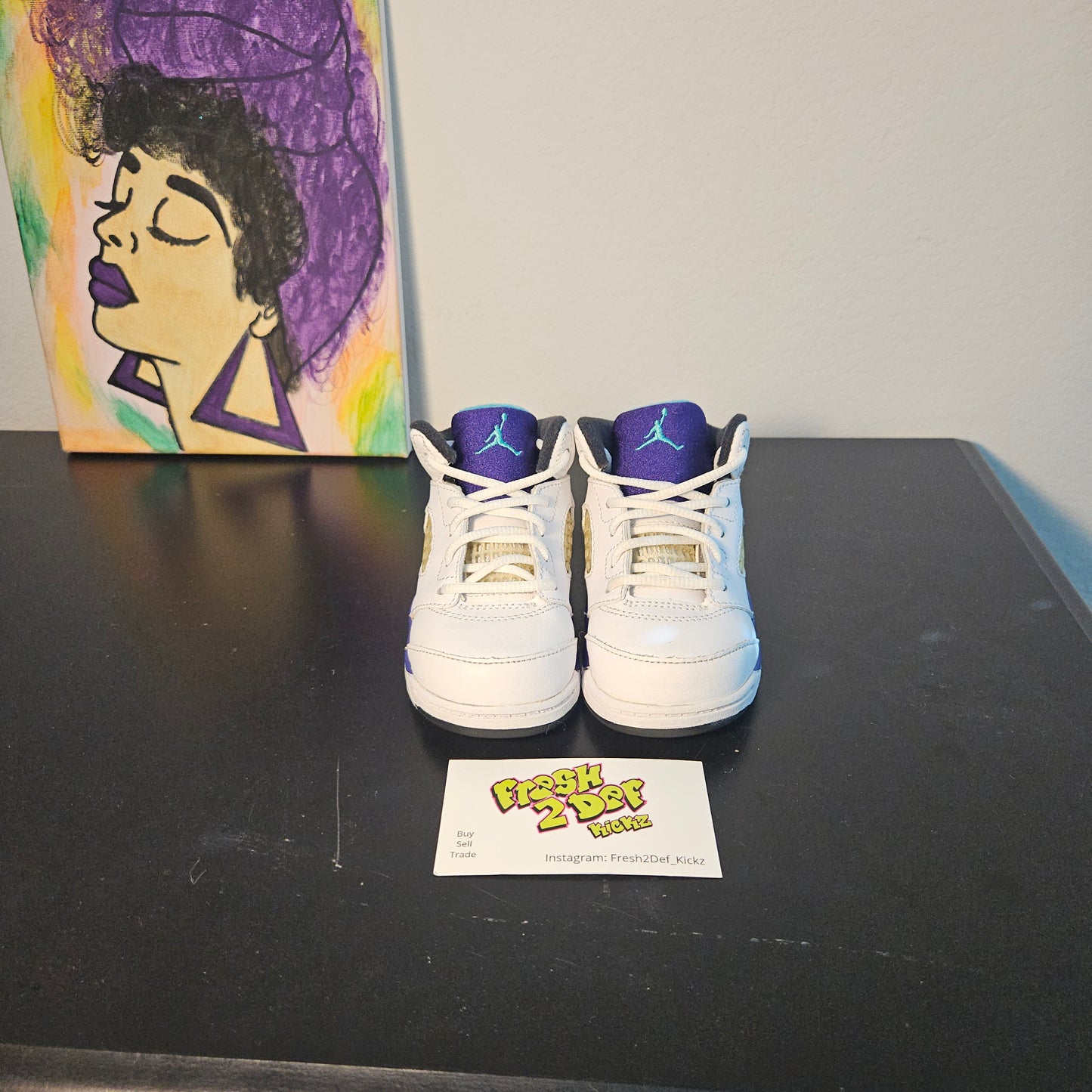 Size 7c - Kids Grape Jordan 5's