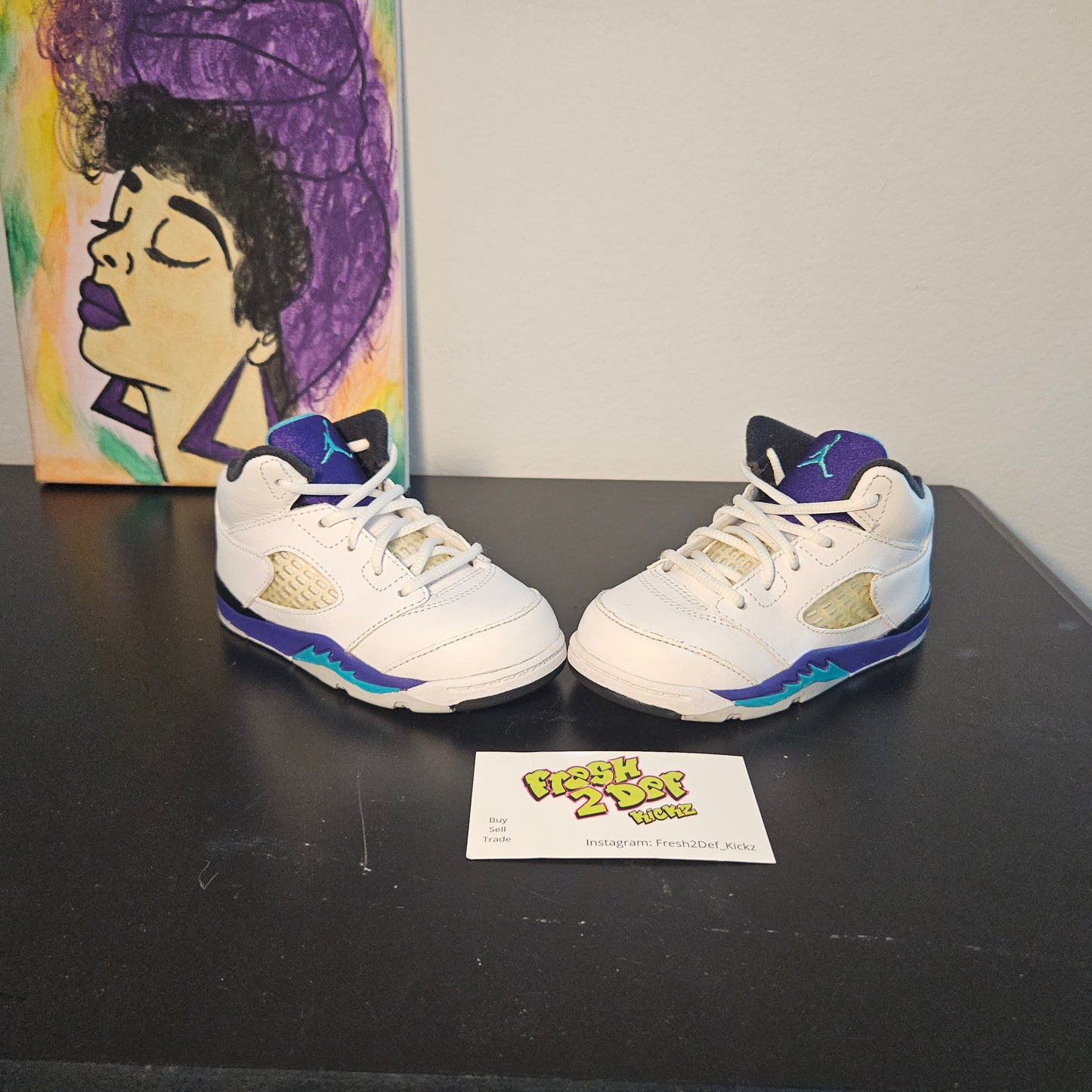 Size 7c - Kids Grape Jordan 5's