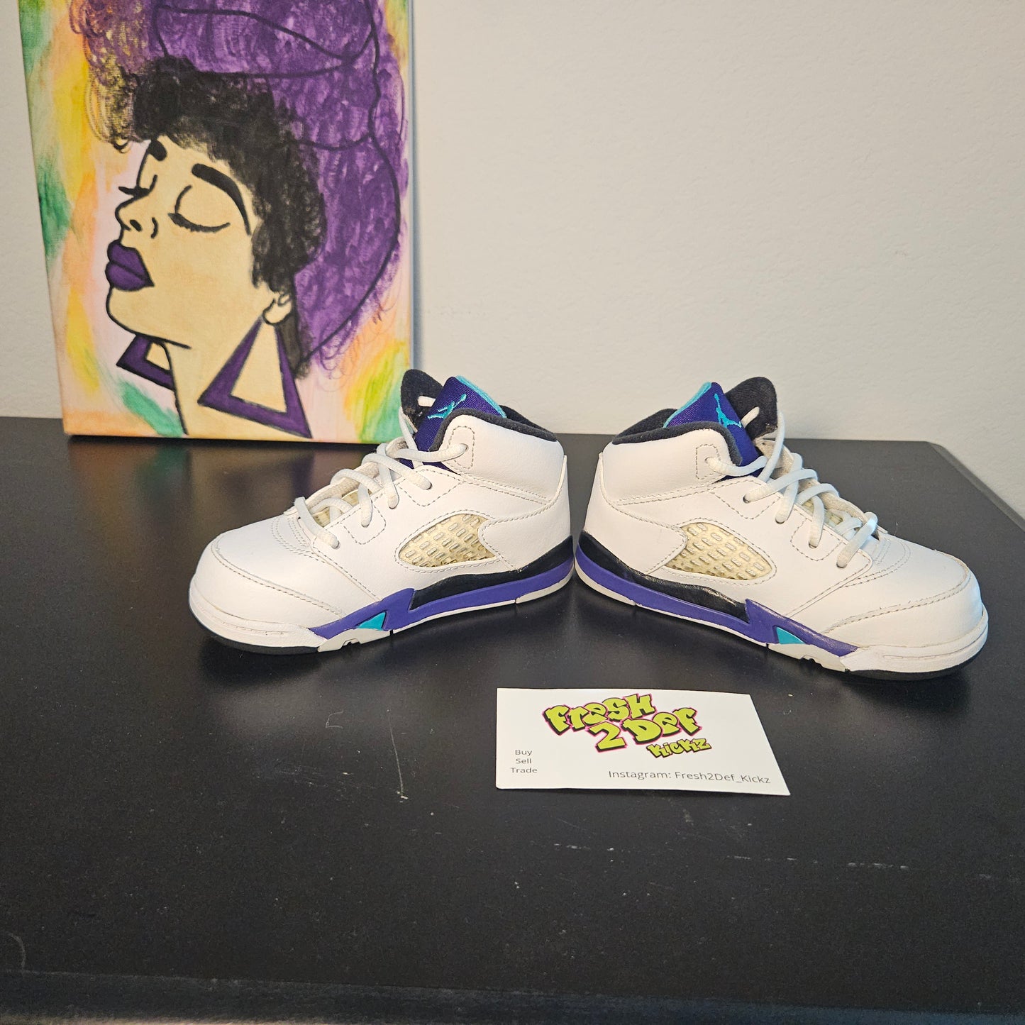 Size 7c - Kids Grape Jordan 5's