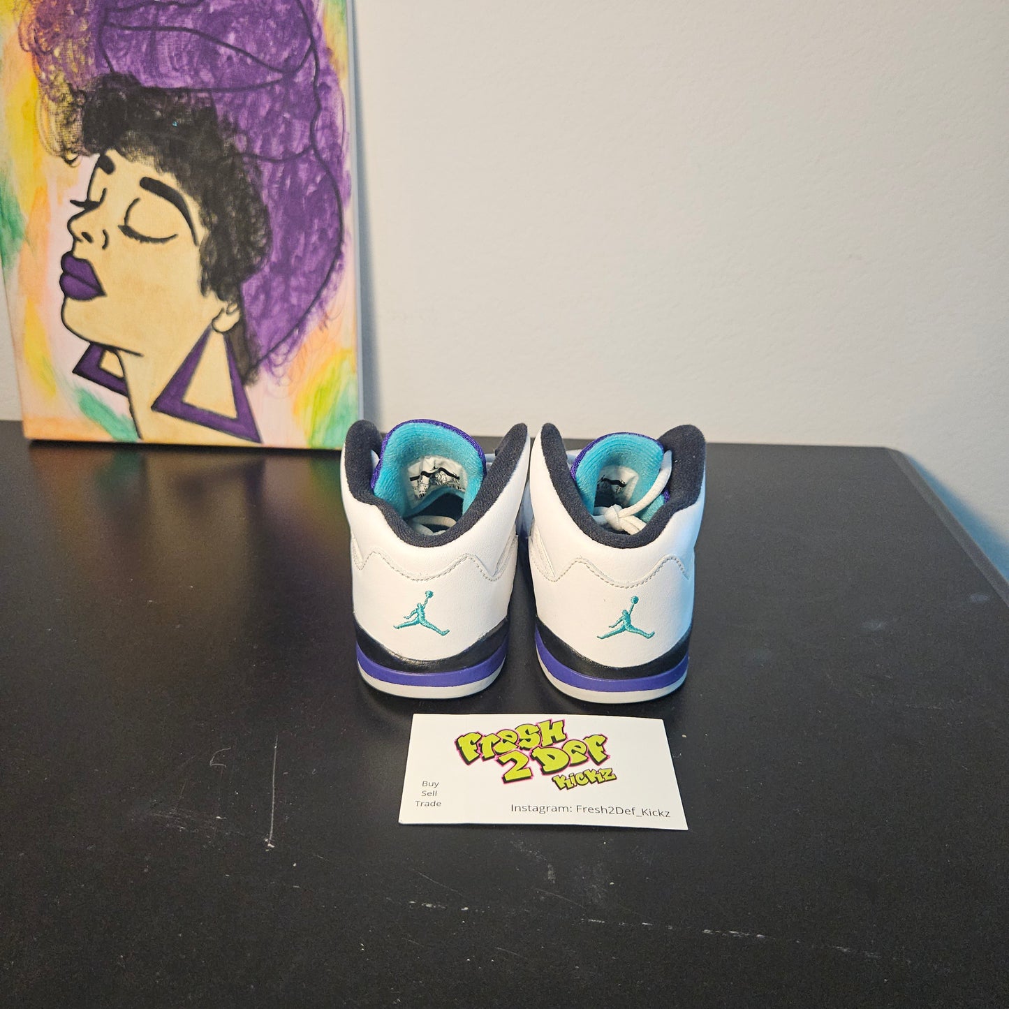 Size 7c - Kids Grape Jordan 5's