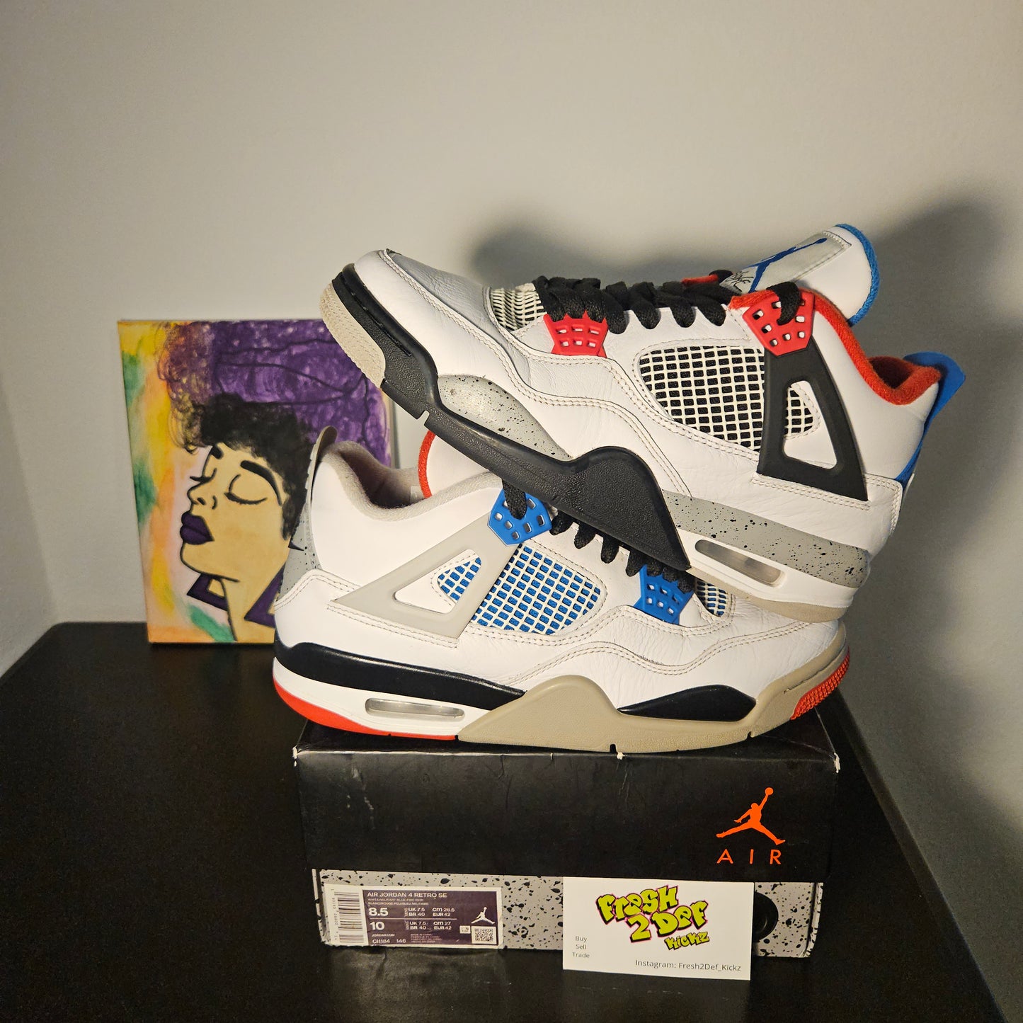 Size 8.5 - What The Jordan 4's