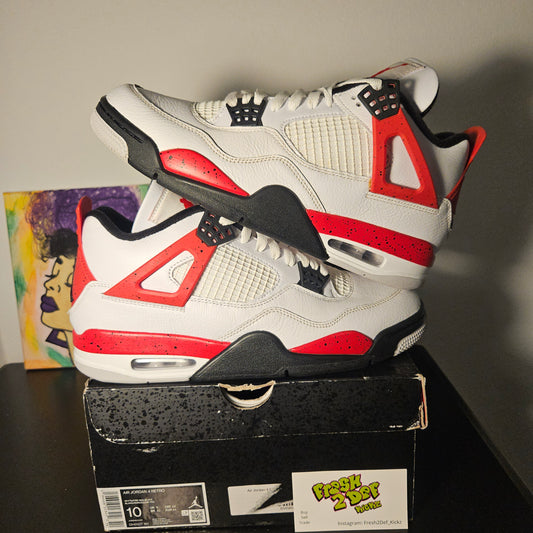 Size 10 - Fire Red Jordan 4's