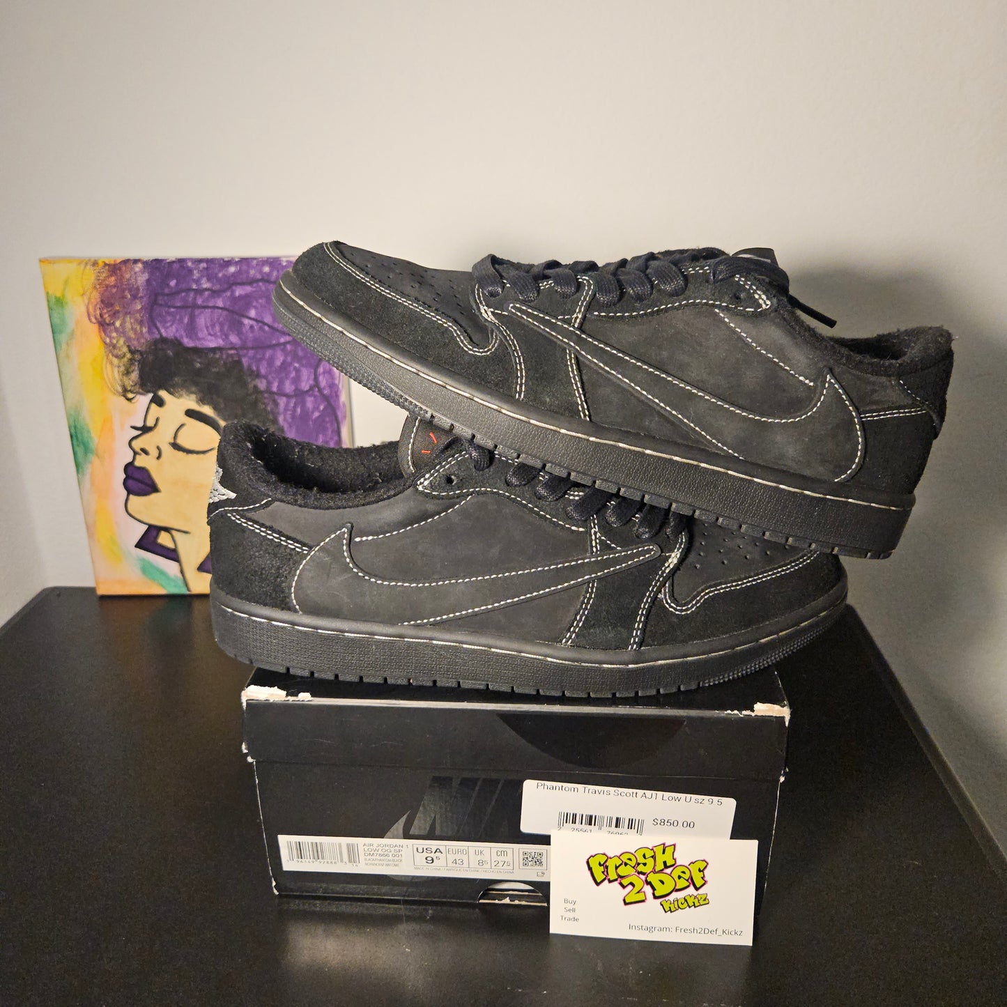 Size 9.5 - Nike Black Phantom x Travis Scott