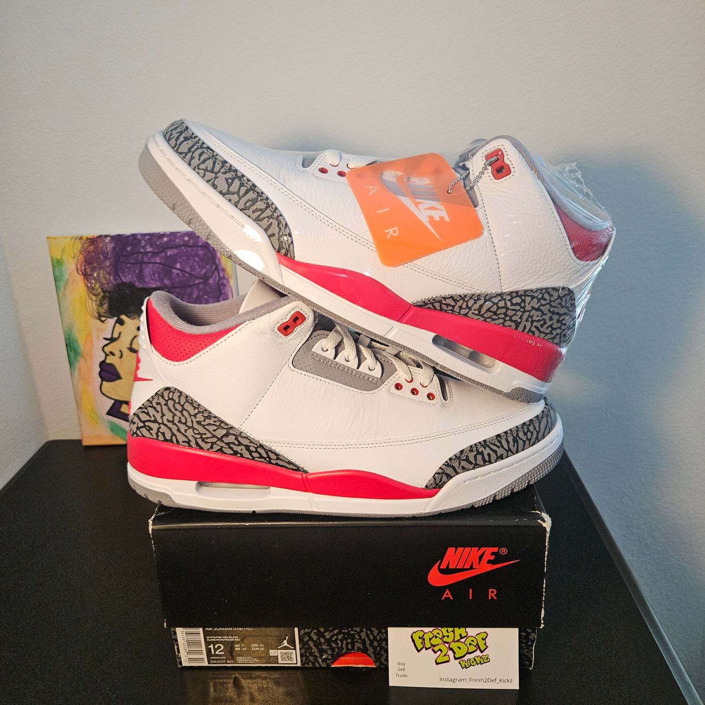 Size 12 - Fire Red Jordan 3's