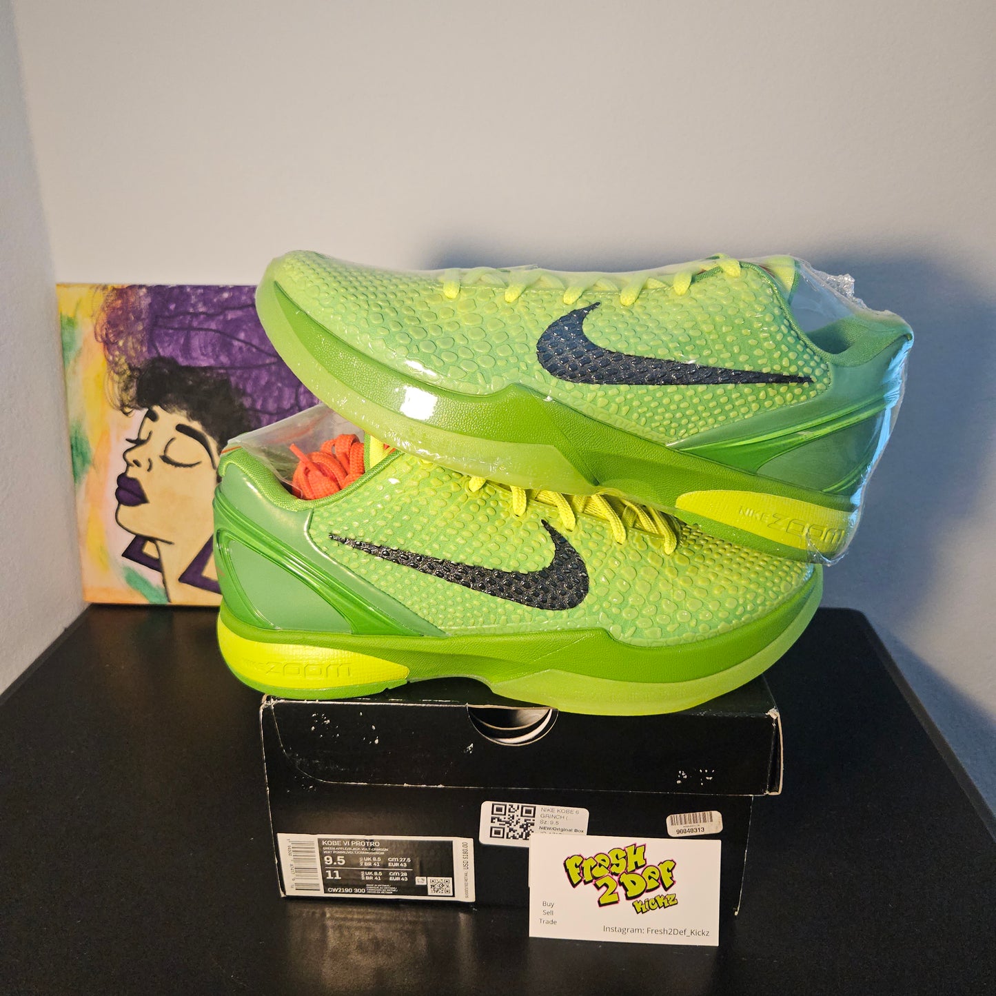 Size 9.5 - Nike Kobe Grinch's - $750