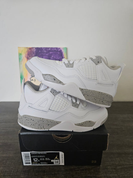 Size 12c - White Oreo Jordan 4's