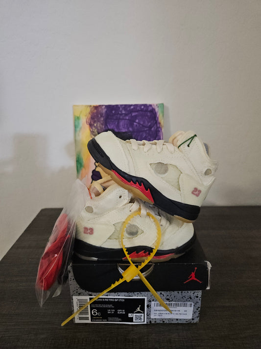 Size 6c - Kids Off White Jordan 5's - $180