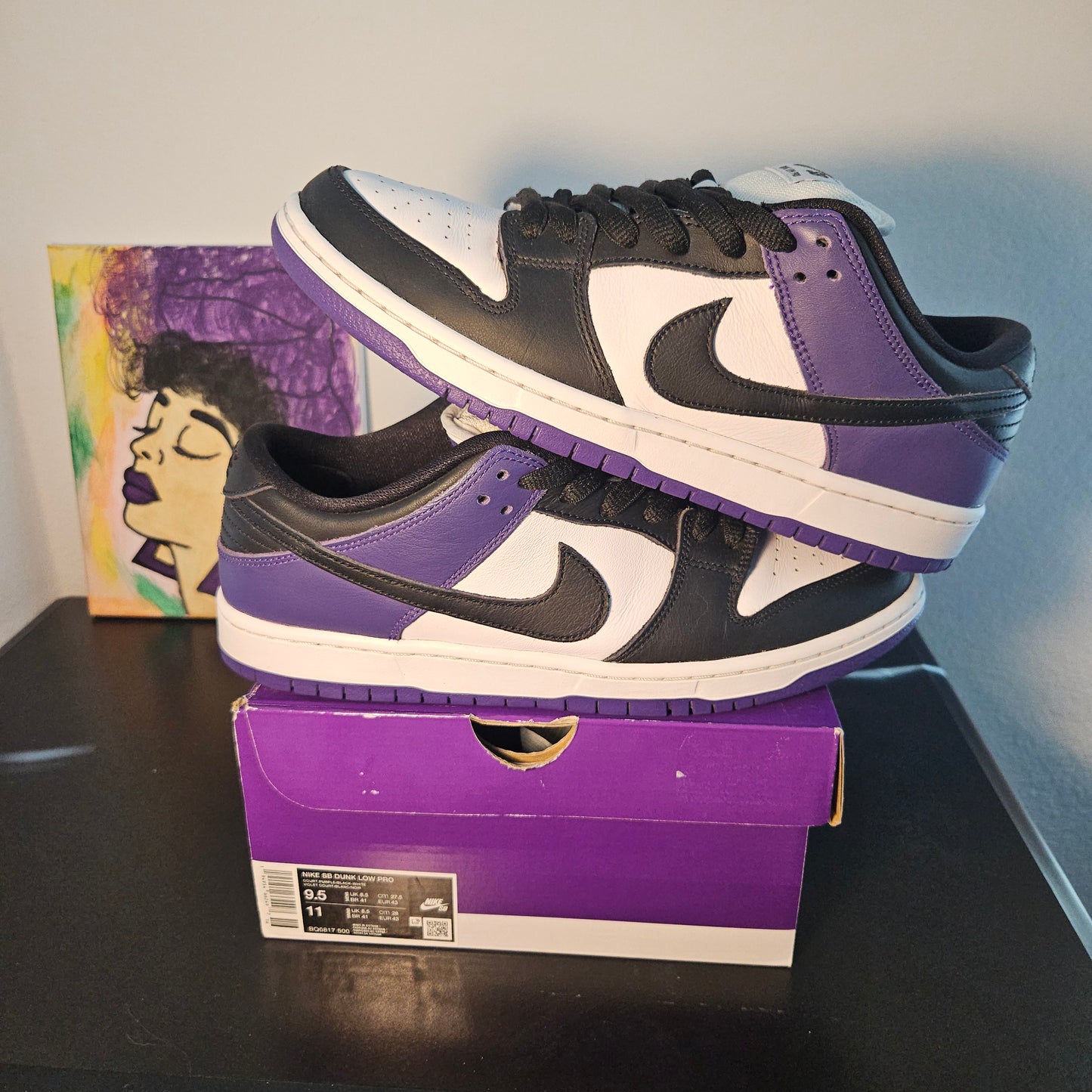 Size 9.5 - Court Purple Nike SB Dunks - $100