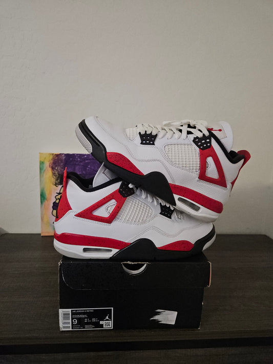 Size 9 - Red Cement Jordan 4's