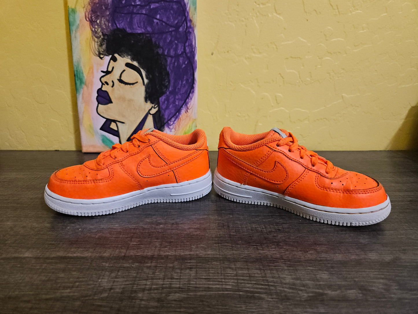 Size 9c - Kids Orange Air Force  One's