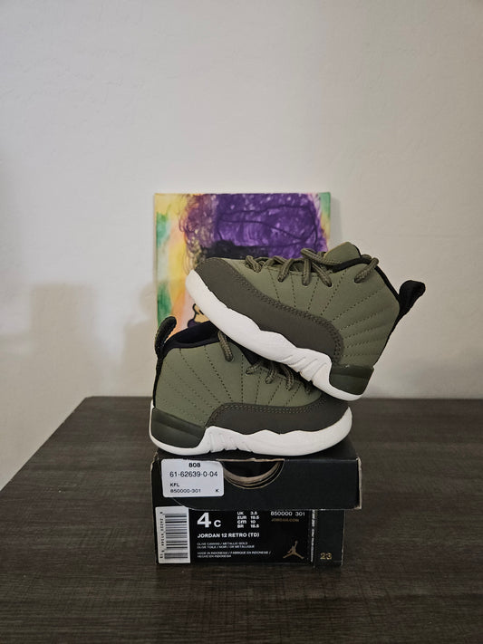 Size 4c - Kids Olive Jordan 12's