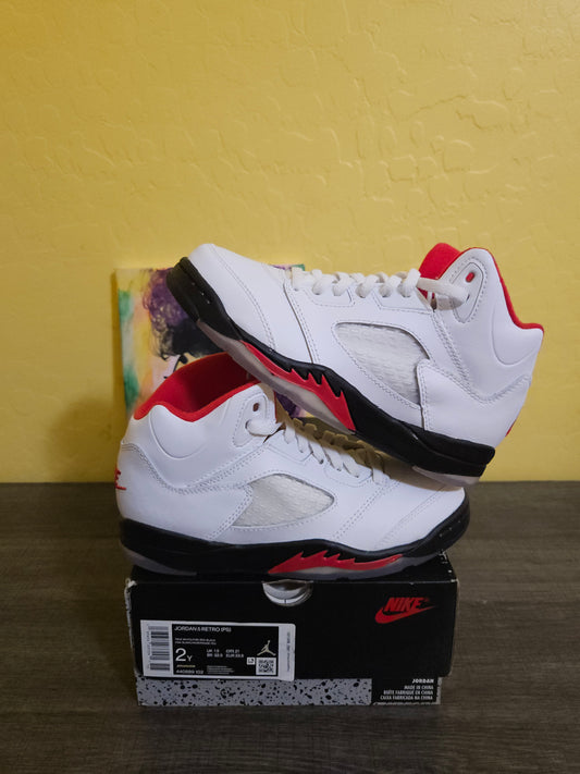 Size 2y - Kids Fire Red Jordan 5's'