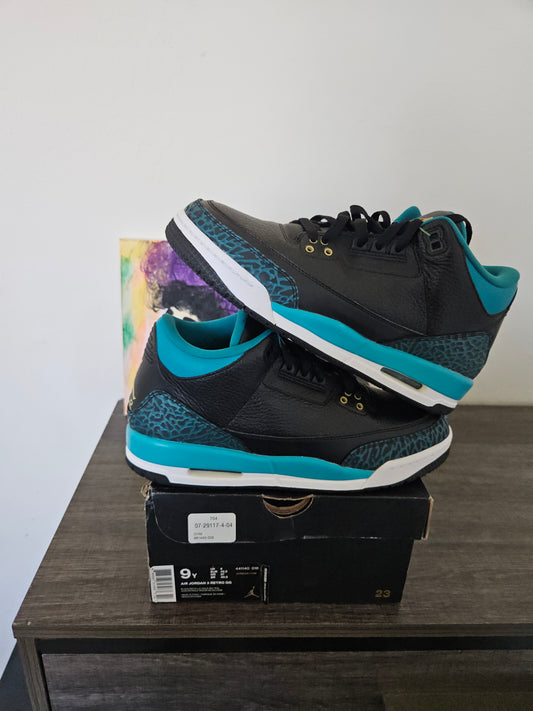 Size 9y - Rio Teal Jordan 3's