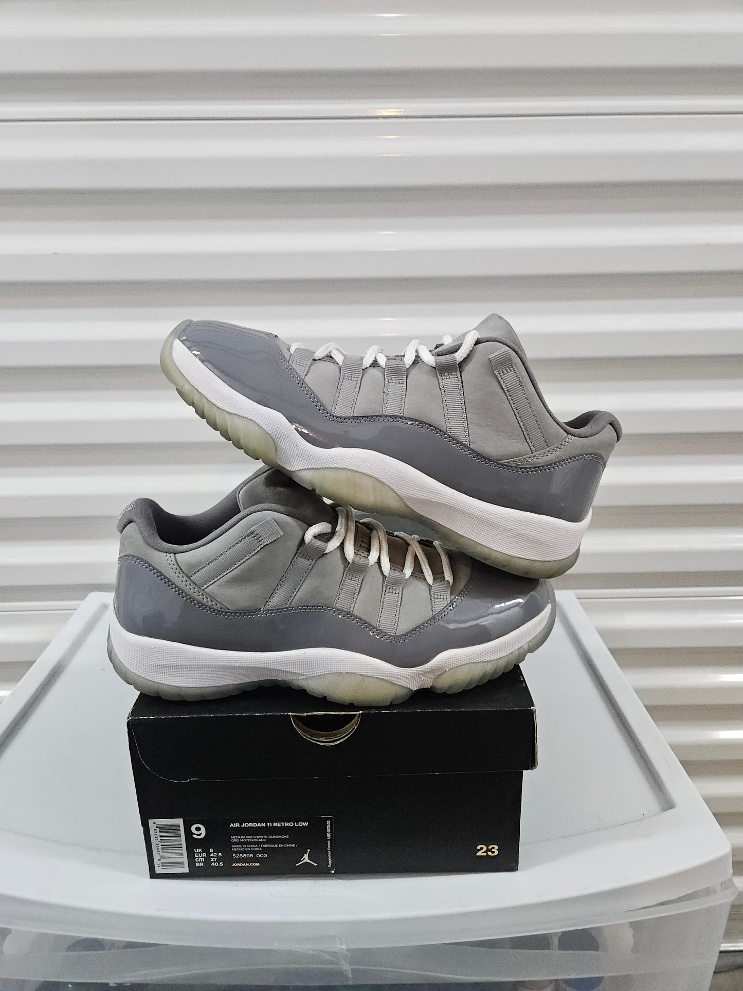 Size 9 - Cool Grey Jordan 11 Low's