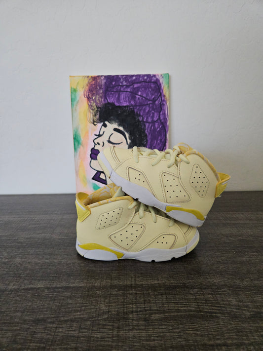 Size 8c - Kids Yellow Jordan 6's
