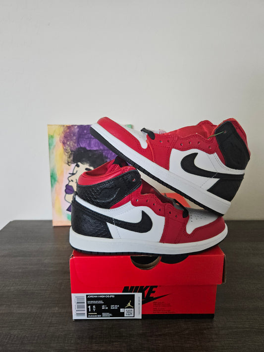 Size 1.5y - Kids Snakeskin Jordan 1's