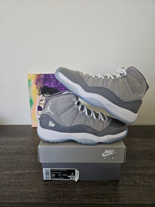 Size 3.5y - Kids Cool Grey Jordan 11's
