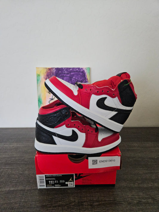 Size 11.5c - Kids Snakeskin Jordan 1's