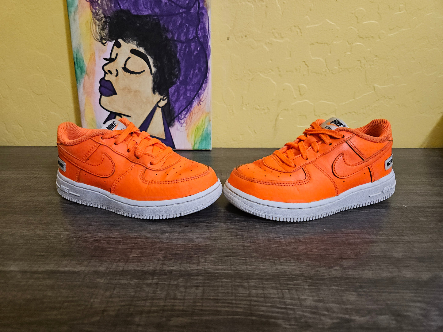 Size 9c - Kids Orange Air Force  One's