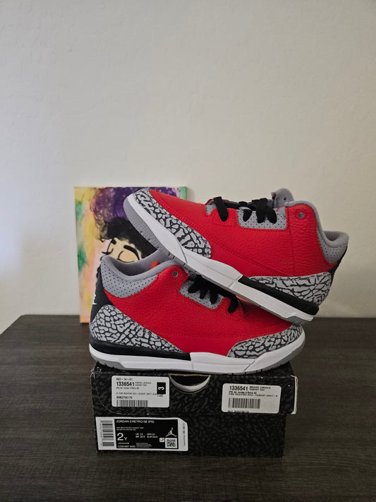 Size 2y - Kids Fire Red Jordan 3's - $125