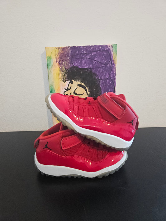 Size 10c - Kids Red Jordan 11's