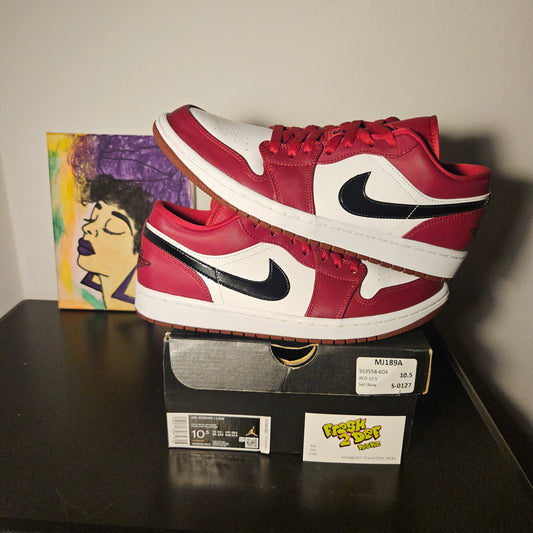 Size 10.5 - Noble Red Jordan 1 Low's