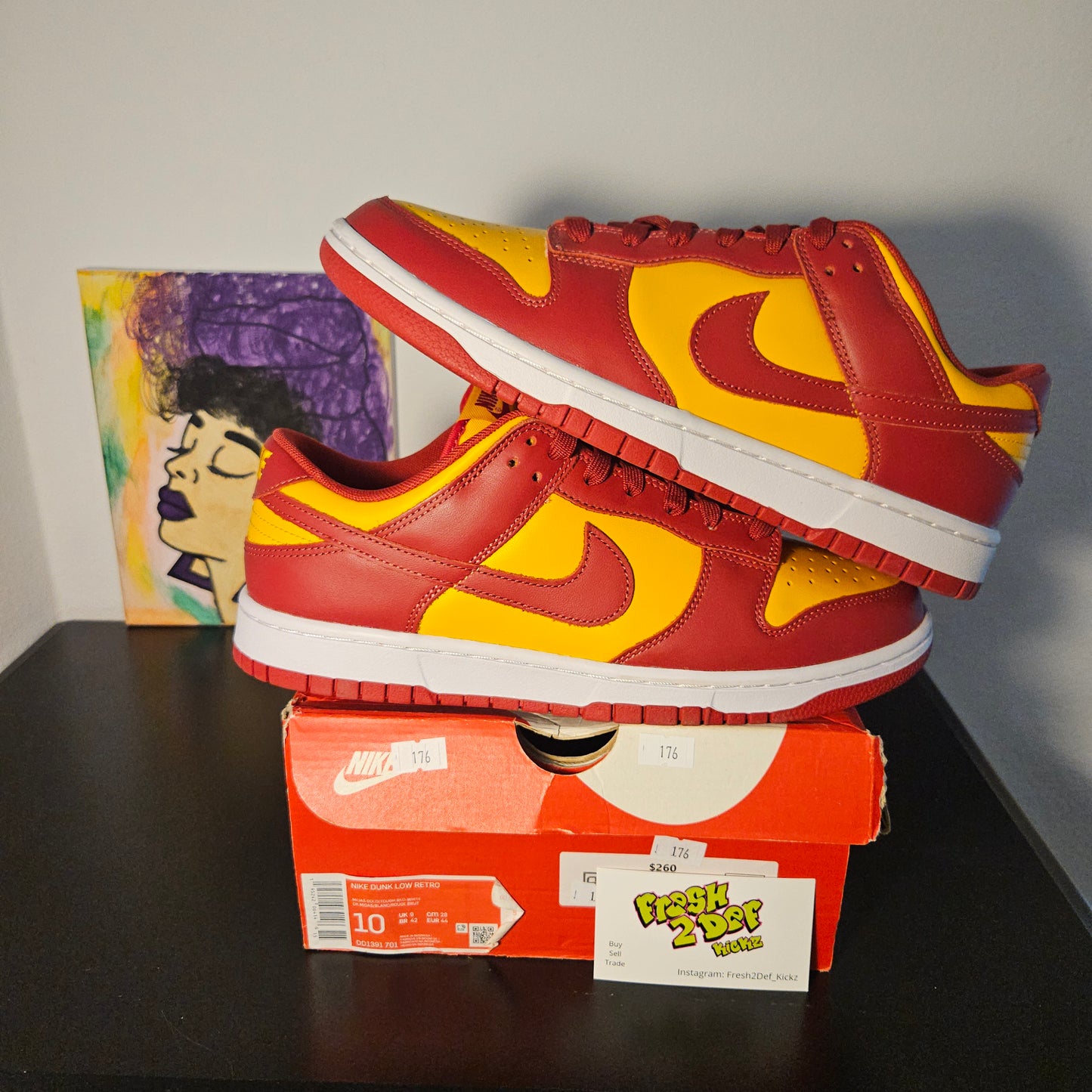 Size 10 - ASU Nike Dunks