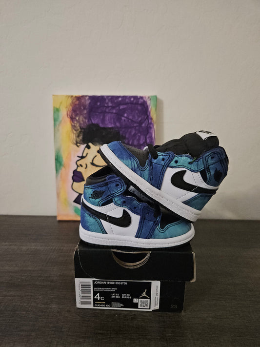 Size 4c - Kids Tie Dye Jordan 1's