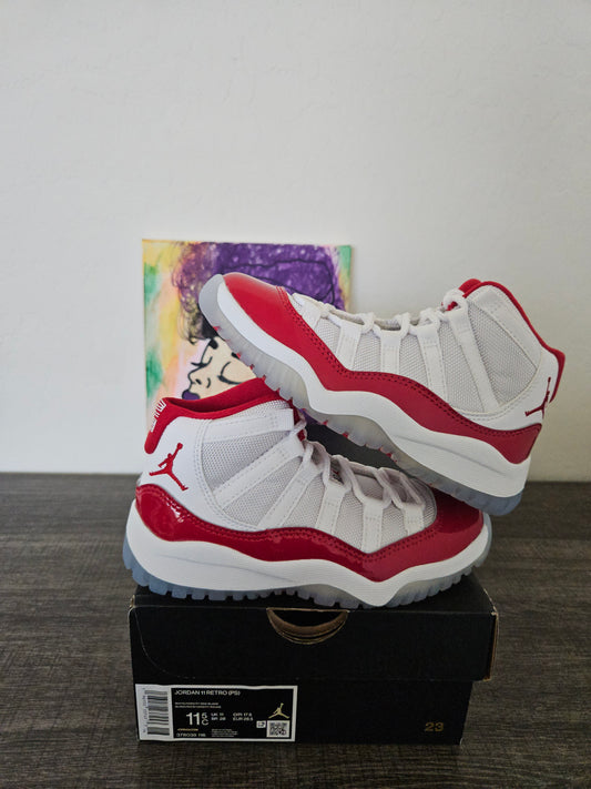 Size 11.5c - Kids Cherry Jordan 11's