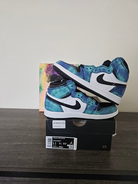 Size 1.5y - Kids Tie Dye Jordan 1's