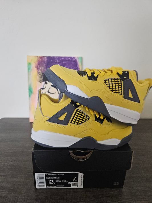 Size 12 - Kids Lightening Jordan 4's